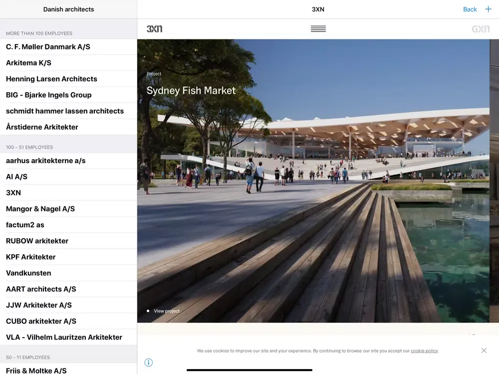 Скриншоты Danish architects iPad 