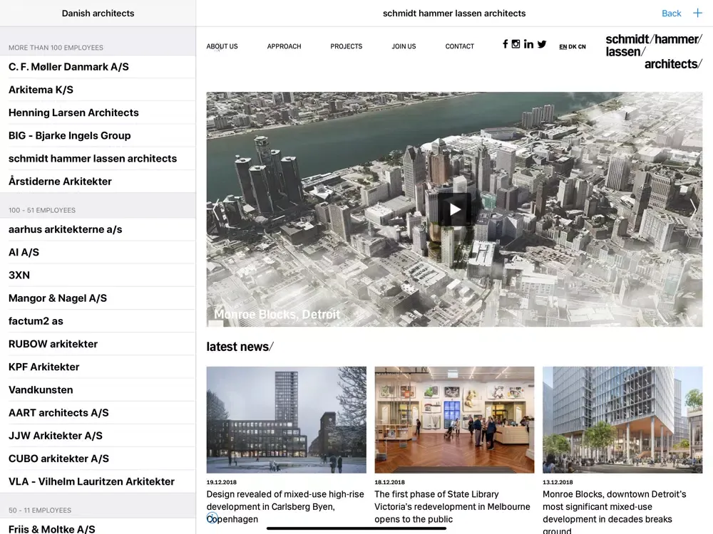 Скриншоты Danish architects iPad 