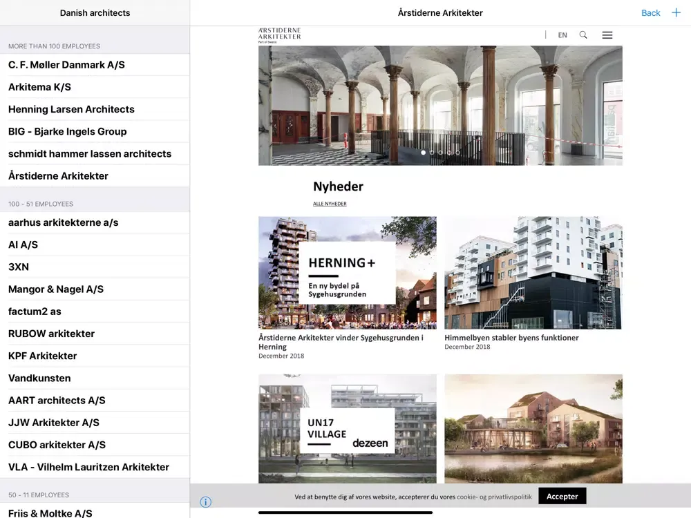 Скриншоты Danish architects iPad 