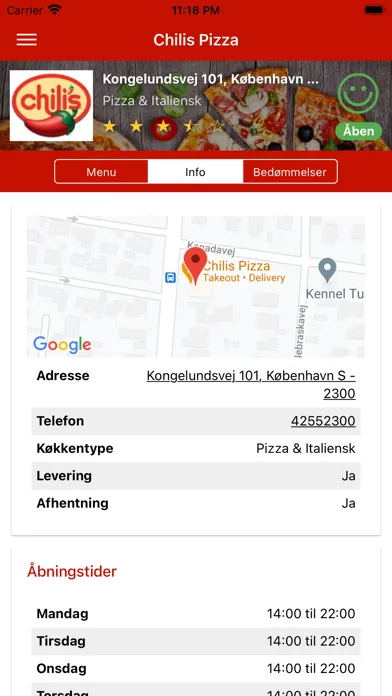 Screenshot di Chilis Pizza