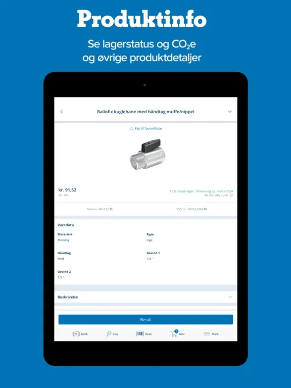 ภาพหน้าจอของ Ahlsell Danmark iPad 
