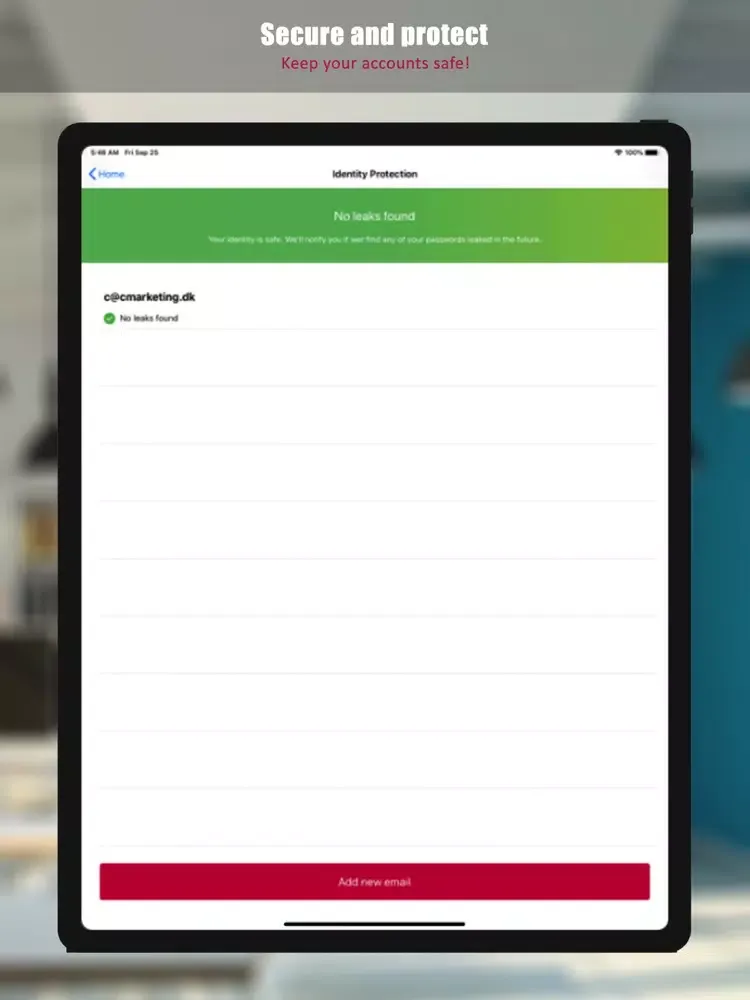 Ảnh chụp màn hình của Secure and protect iPad 