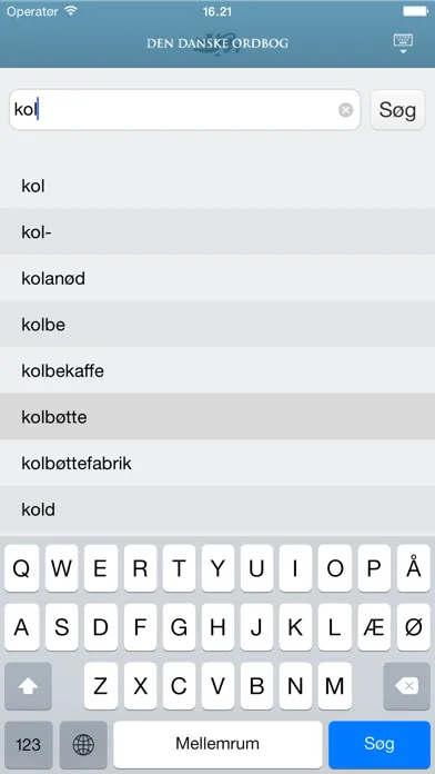 Скриншоты Den Danske Ordbog (DDO)