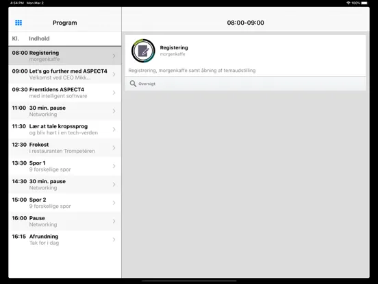 ASPECT4 Day iPad  Screenshots