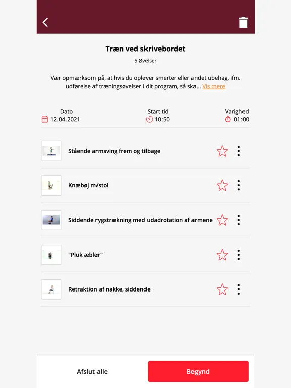 Ảnh chụp màn hình của Falck Træning iPad 