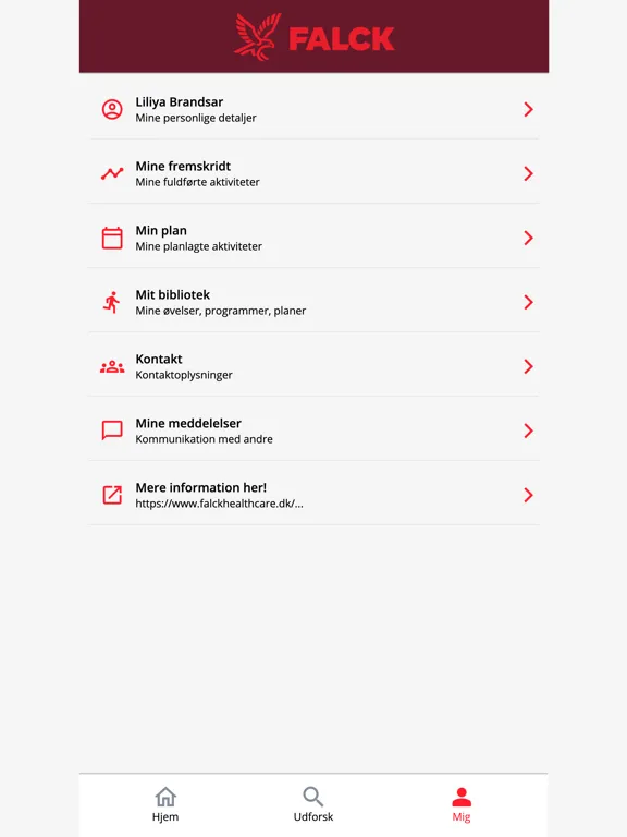 Ảnh chụp màn hình của Falck Træning iPad 