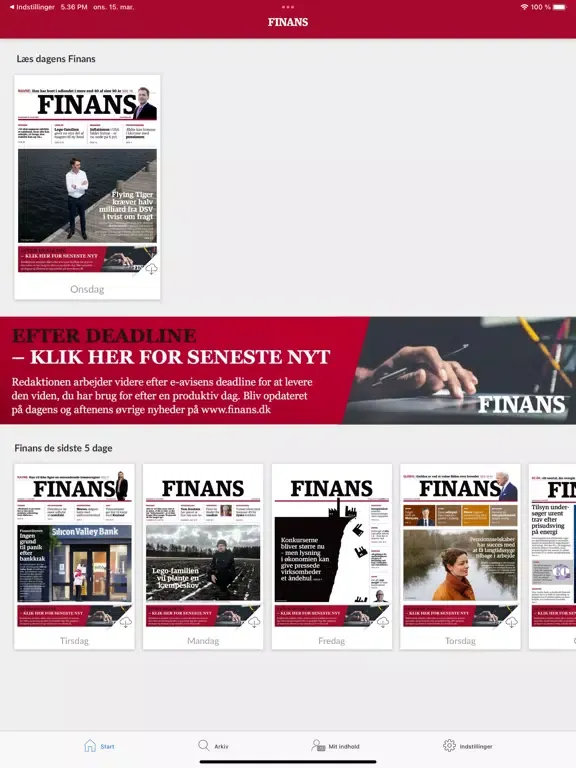 Screenshot di FINANS e-avis iPad 