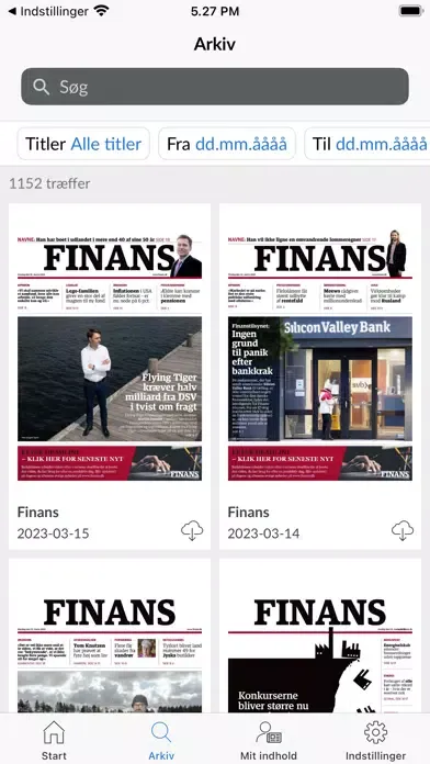 Screenshot di FINANS e-avis
