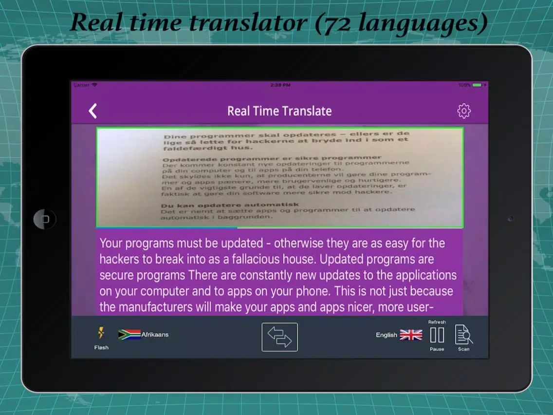 Capturas de pantalla de iCamTranslator iPad 