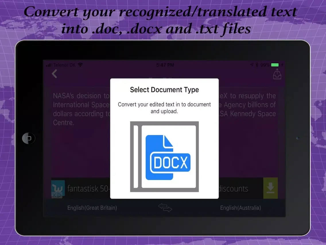 Capturas de pantalla de iCamTranslator iPad 