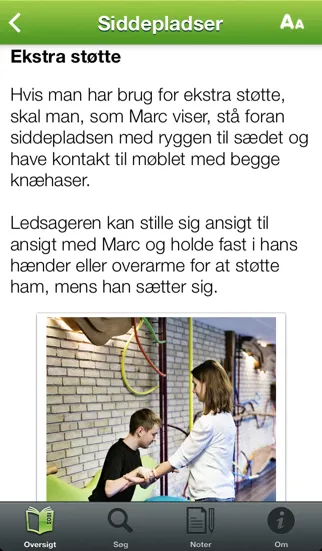Capturas de pantalla de Ledsageteknik – sådan følges man ad, når den ene har et synshandicap