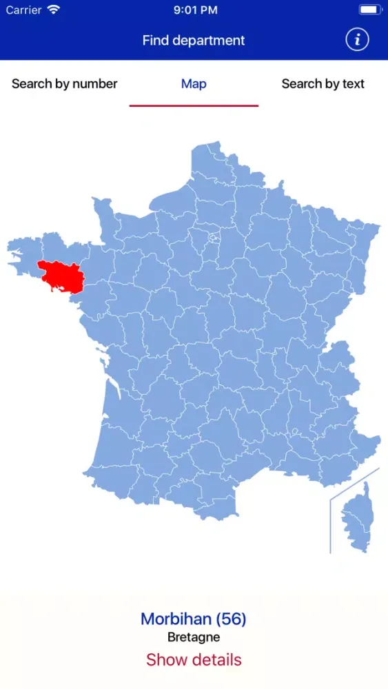 Capturas de pantalla de Departments of France - info