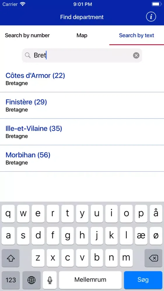 Capturas de pantalla de Departments of France - info