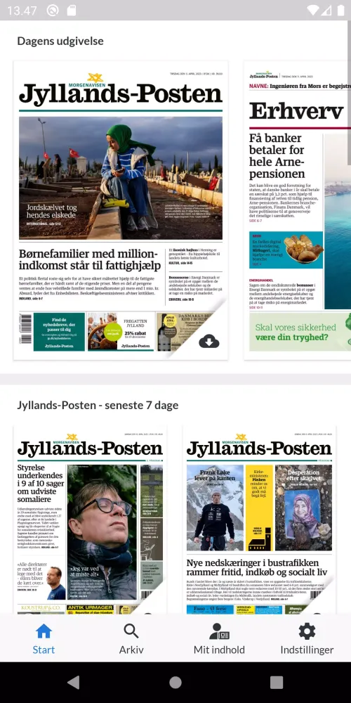 Zrzuty ekranu Jyllands-Posten E-avis