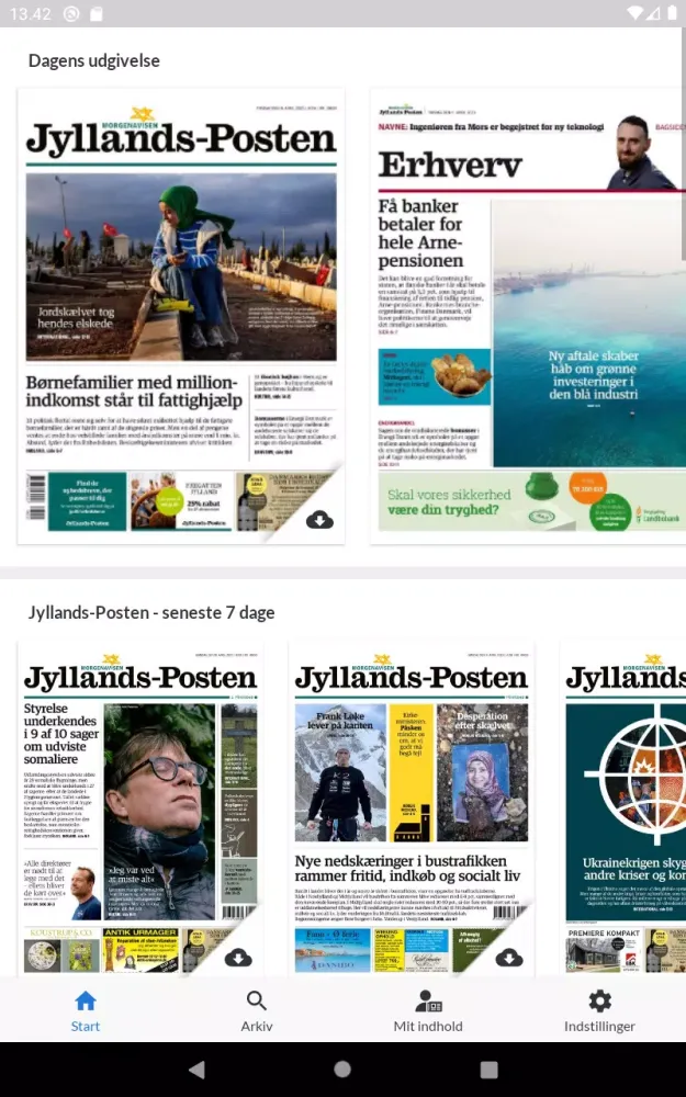 Zrzuty ekranu Jyllands-Posten E-avis