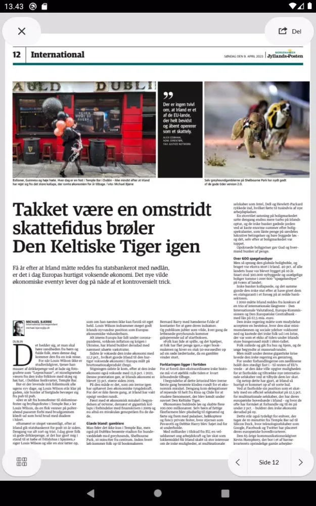 Zrzuty ekranu Jyllands-Posten E-avis