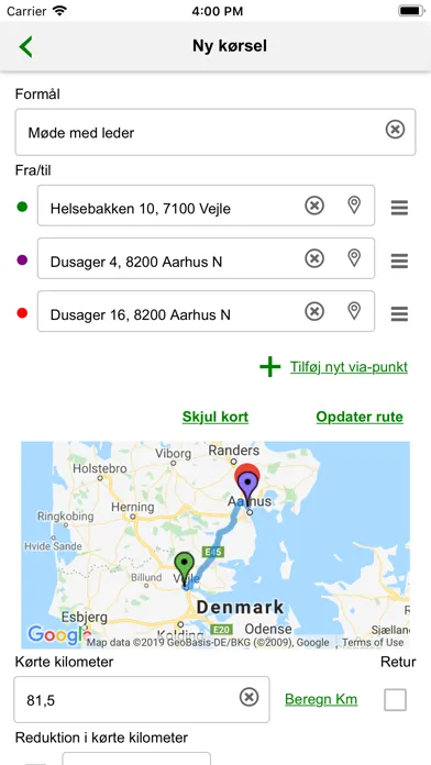 Capturas de tela do Min Kørsel