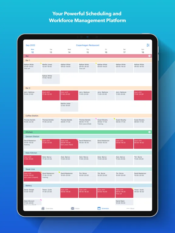 Zrzuty ekranu Planday Employee Scheduling iPad 