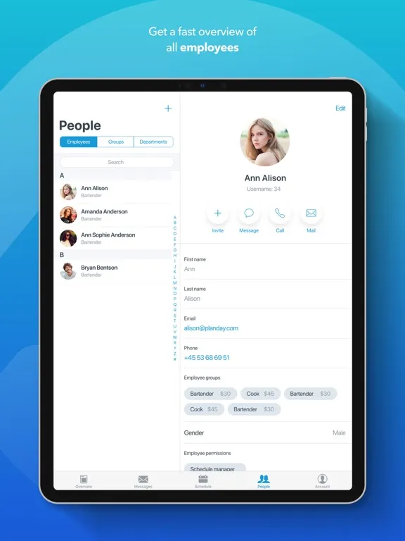 Zrzuty ekranu Planday Employee Scheduling iPad 