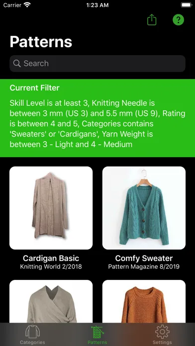 Knitting Patterns Lite スクリーンショット