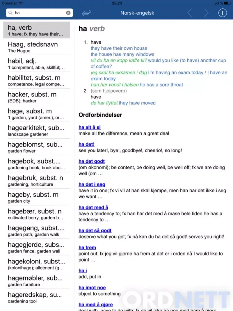 Captures d'écran de Ordnett - English Blue Dictionary iPad 