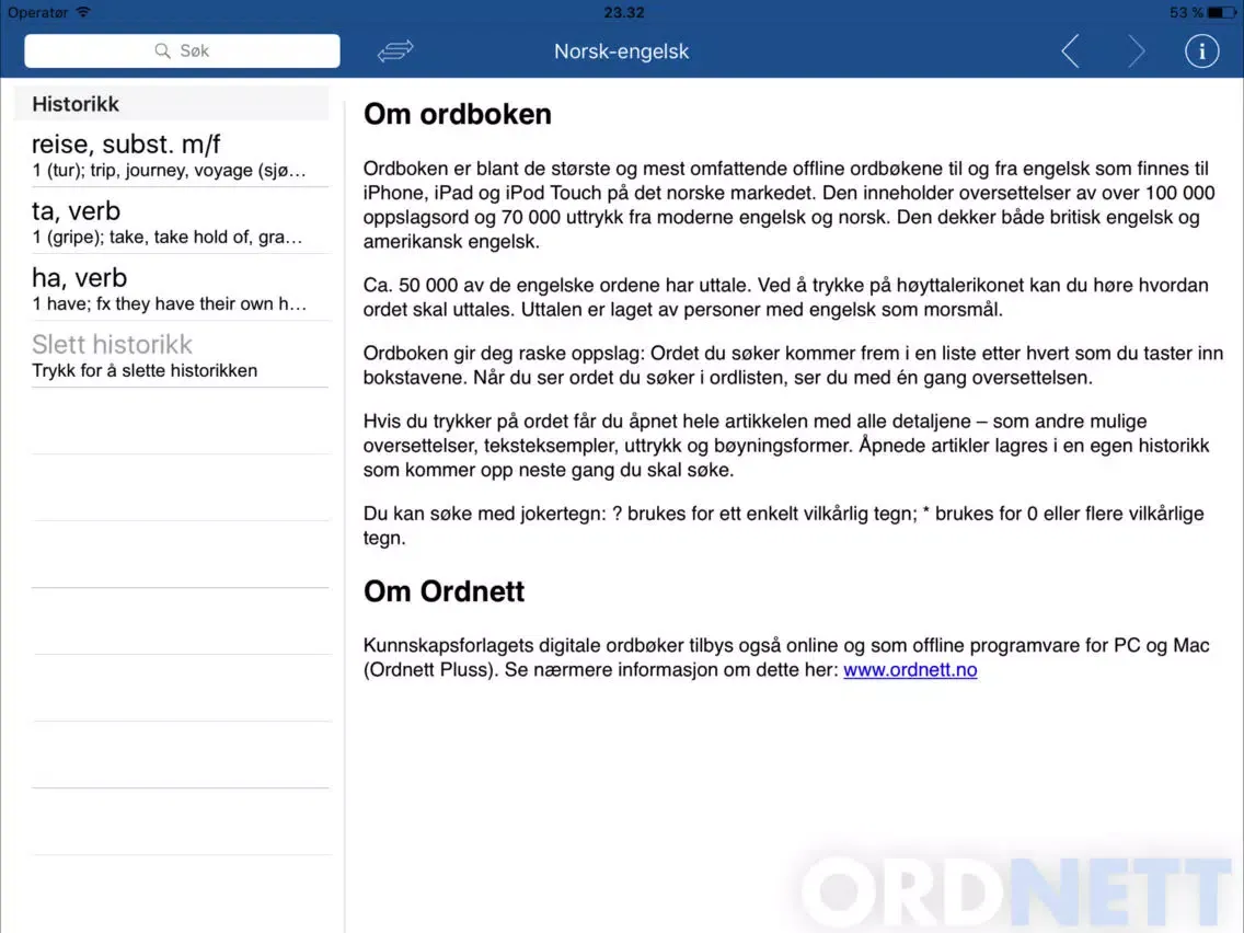 Captures d'écran de Ordnett - English Blue Dictionary iPad 