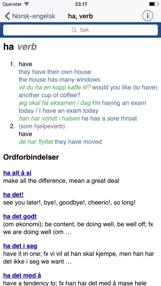 Captures d'écran de Ordnett - English Blue Dictionary