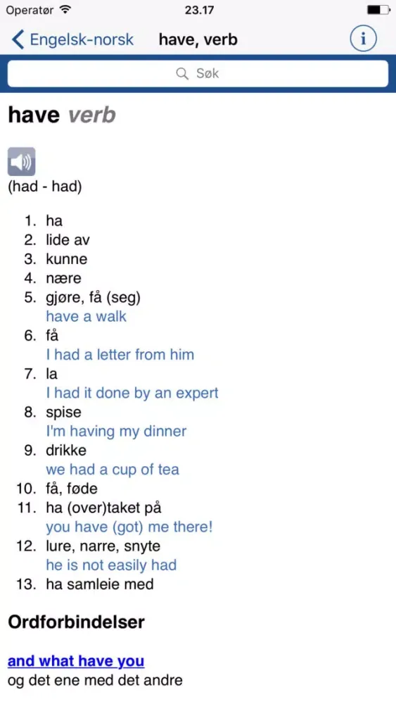 Captures d'écran de Ordnett - English Blue Dictionary