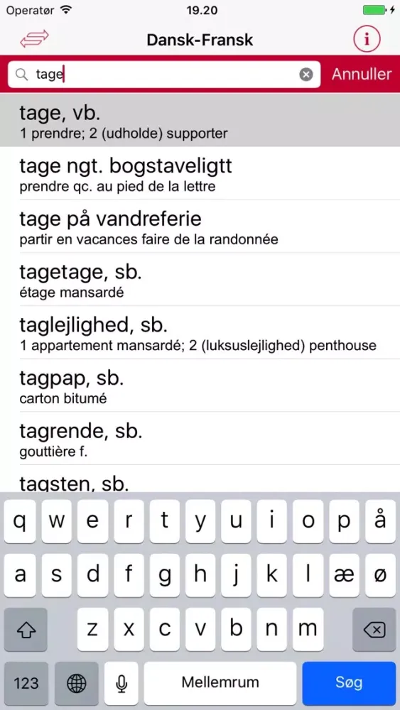 Gyldendal's French Danish Dictionary - Mini Ekran Görüntüleri