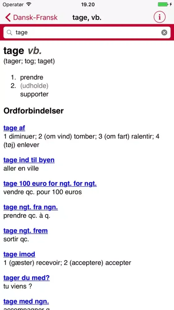 Gyldendal's French Danish Dictionary - Mini Ekran Görüntüleri