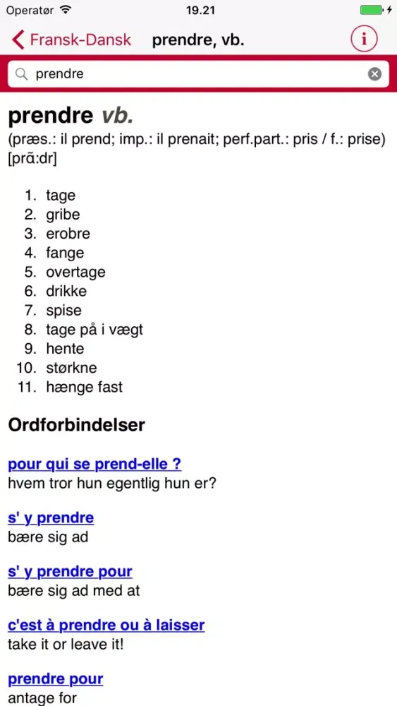 Gyldendal's French Danish Dictionary - Mini Ekran Görüntüleri