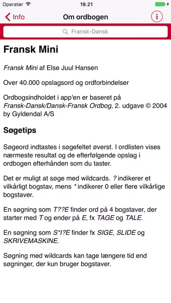 Gyldendal's French Danish Dictionary - Mini Ekran Görüntüleri