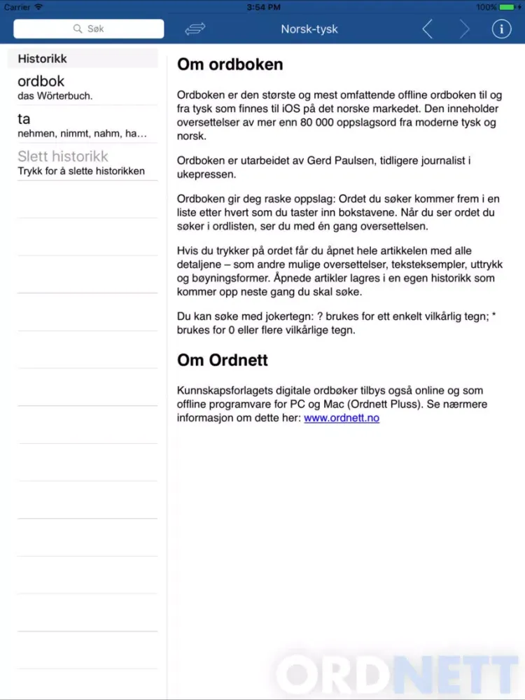 Zrzuty ekranu Ordnett - German Blue Dictionary iPad 