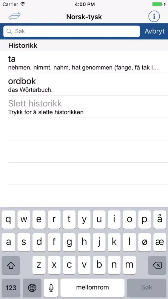 Zrzuty ekranu Ordnett - German Blue Dictionary