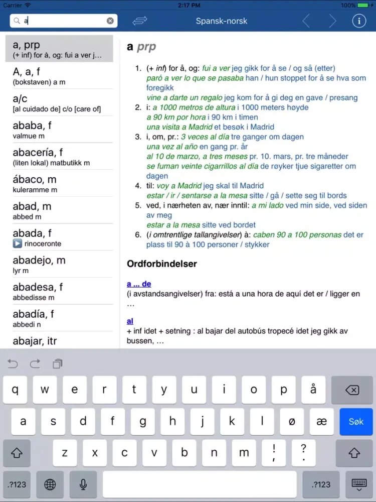 Capturas de pantalla de Ordnett - Spanish Blue Dictionary iPad 