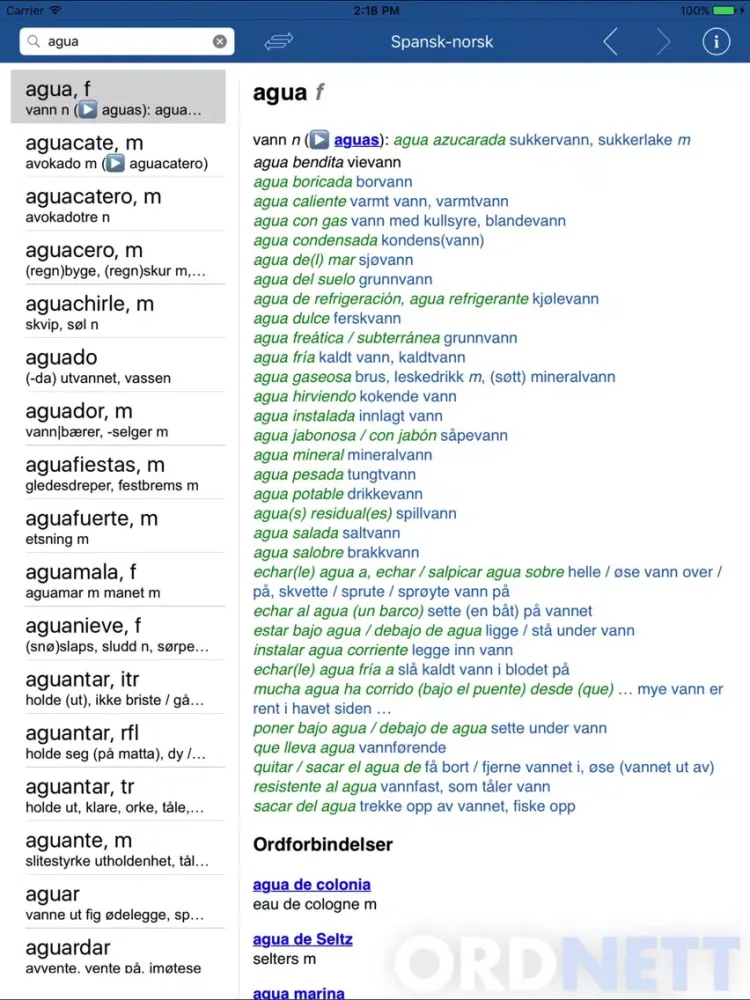Capturas de pantalla de Ordnett - Spanish Blue Dictionary iPad 