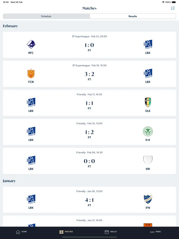Capturas de pantalla de Lyngby Boldklub iPad 