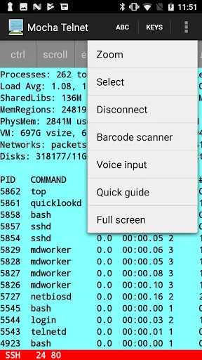 Mocha Telnet Screenshots