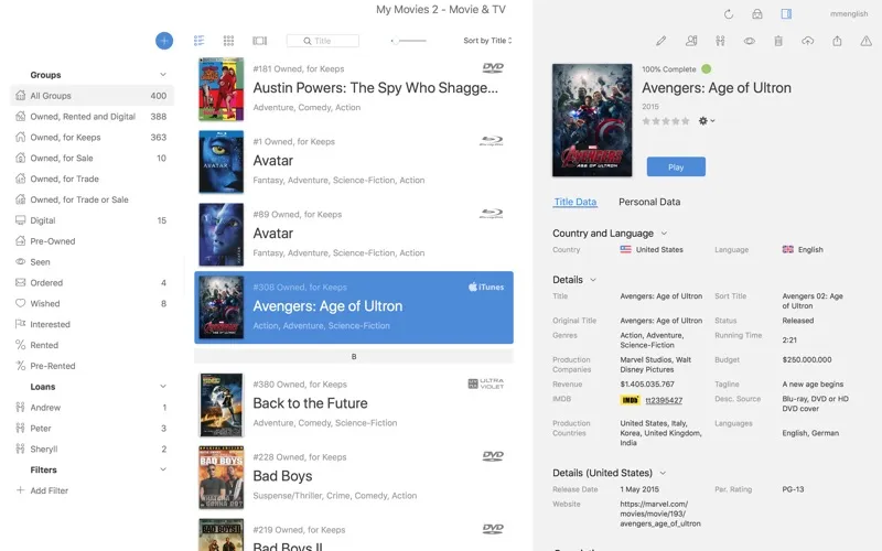 Capturas de pantalla de My Movies 2 Pro - Movie & TV