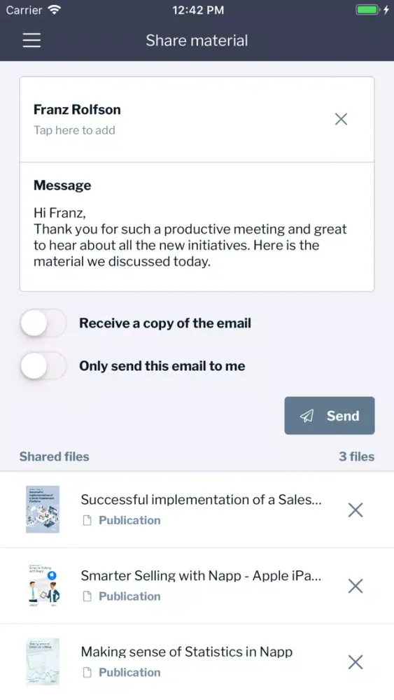 Скриншоты Napp Sales Enablement