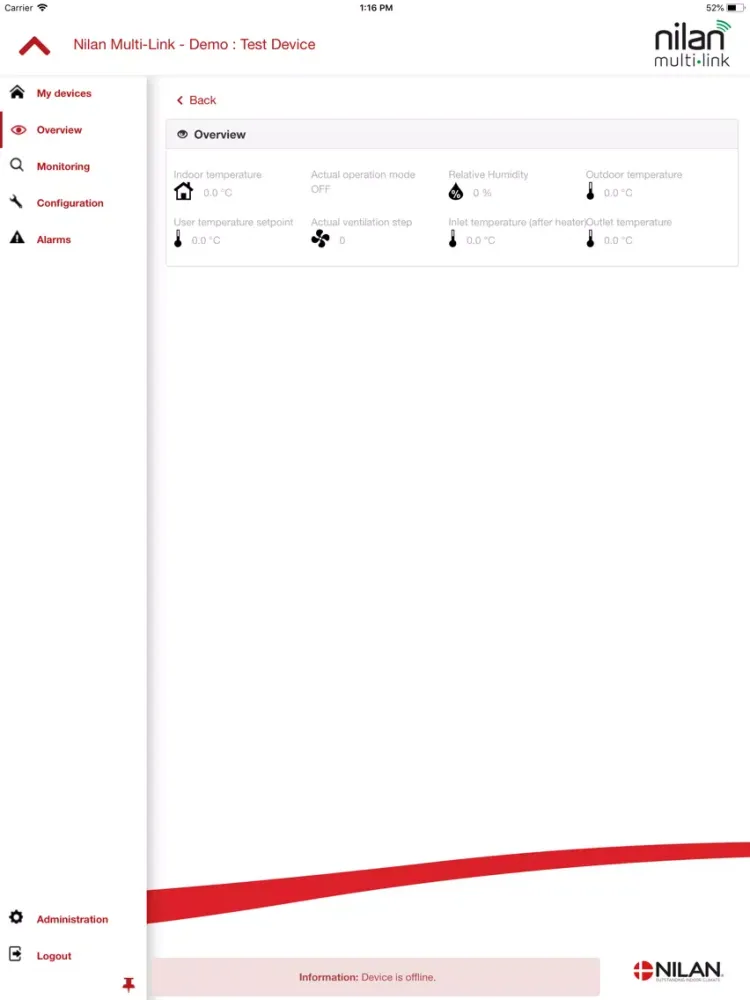 Nilan Multilink iPad  Screenshots