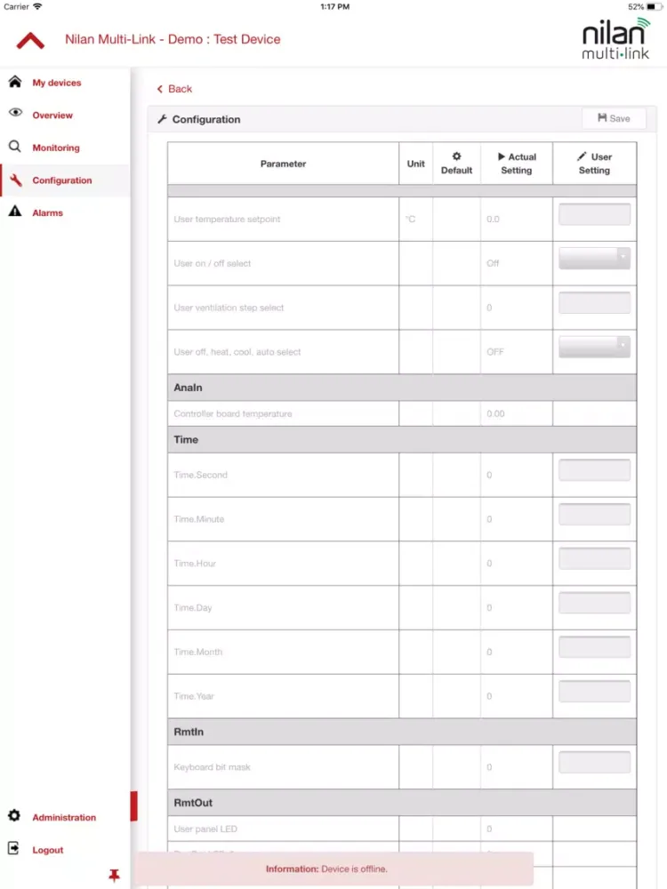 Nilan Multilink iPad  Screenshots