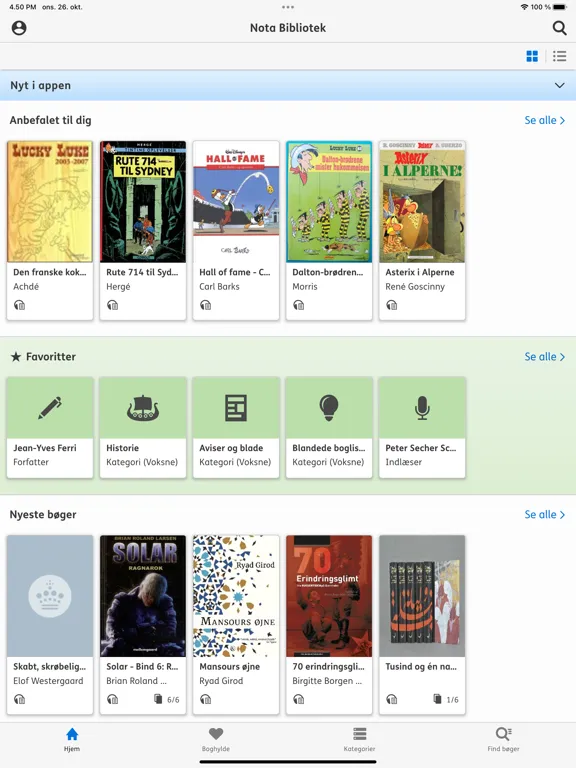 Capturas de tela do Nota Bibliotek 2.0 iPad 
