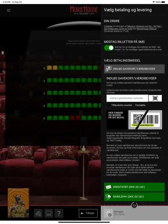 Capturas de tela do MovieHouse Hellerup iPad 