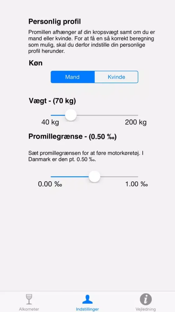Скриншоты Alkometer