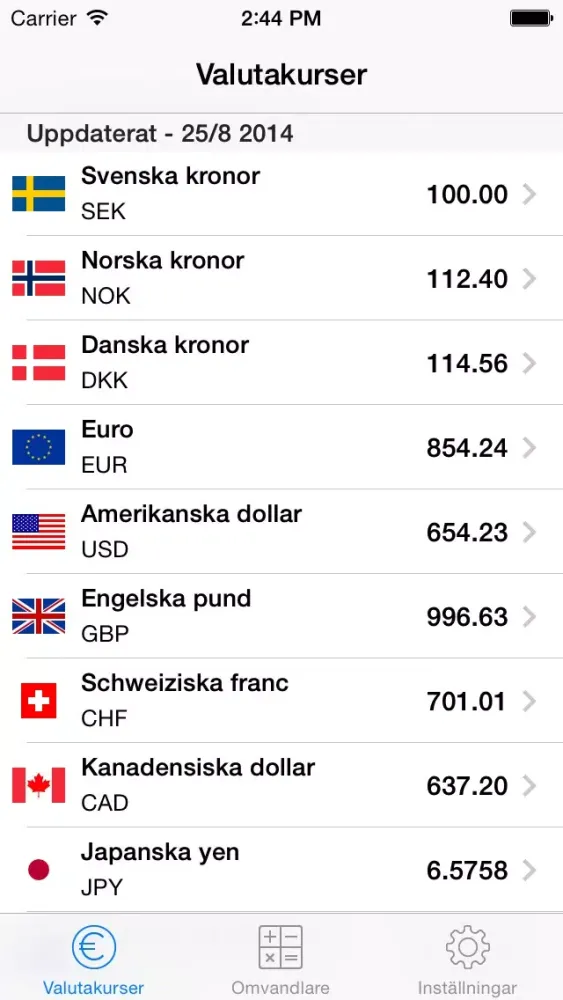 Exchange rates SEK Ekran Görüntüleri