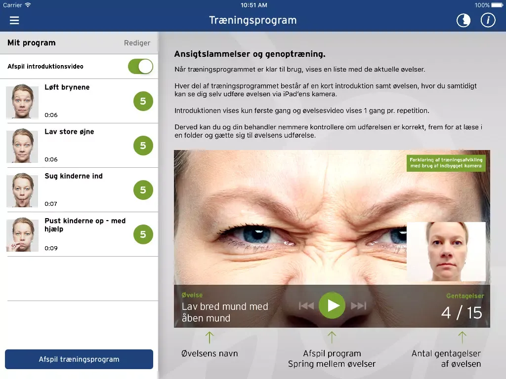 Træn ansigt iPad  Screenshots