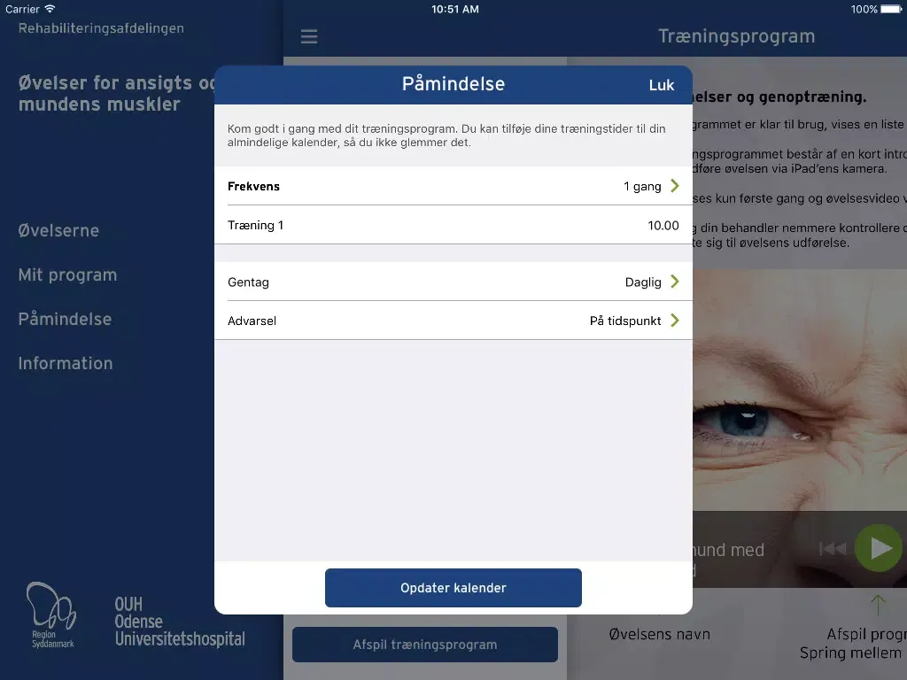 Træn ansigt iPad  Screenshots