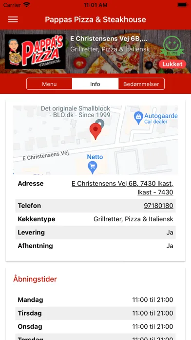 Capturas de tela do Pappas Pizza & Steakhouse