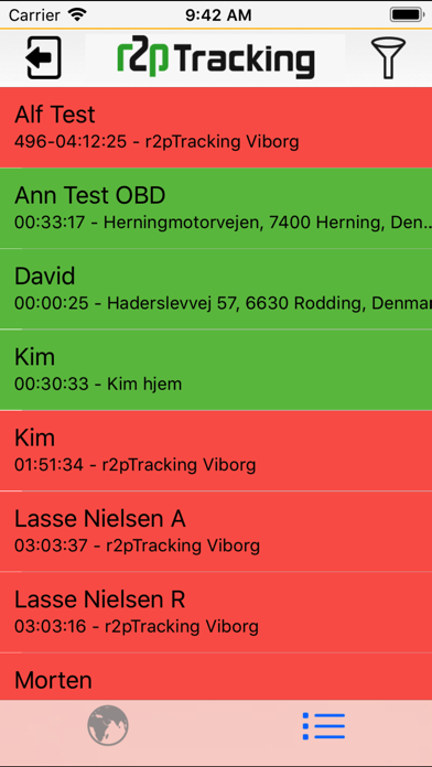 Zrzuty ekranu R2P Tracking Mobile